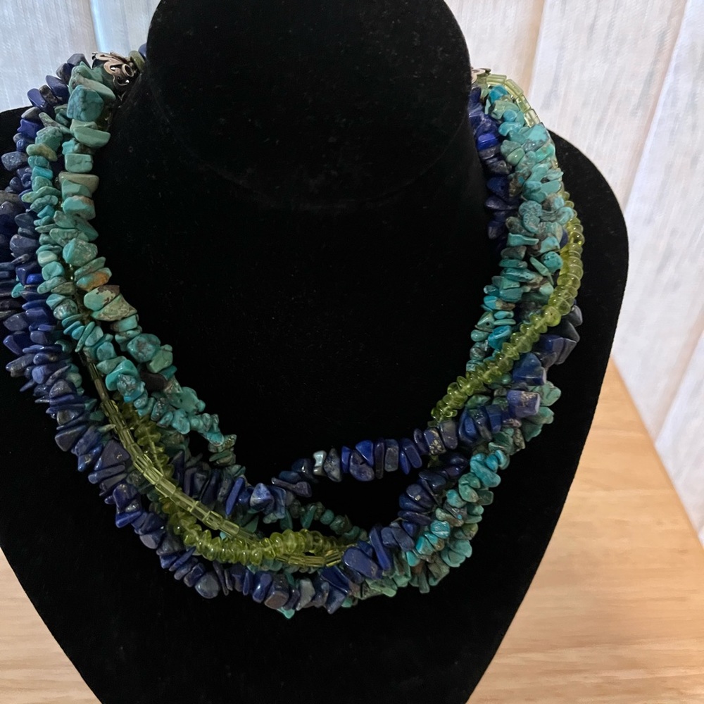 Beautiful blue/turquoise/green stone necklace.
